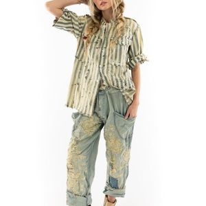 Magnolia Pearl Cotton Embroidered O’Keefe Denim Jeans